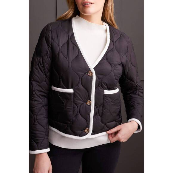 TRIBAL Jackets & Blazers - NEW TRIBAL long sleeve button front puffer jacket in black